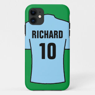 Camisa de futebol na capas de iphone azul clara de