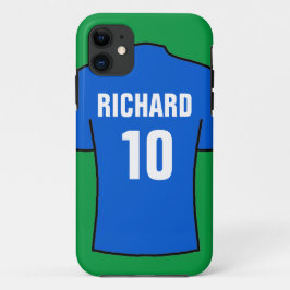 Camisa de futebol na capas de iphone azul de gabin
