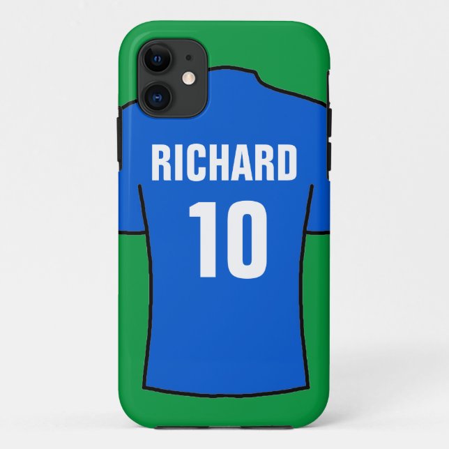 Camisa de futebol na capas de iphone azul de gabin (Verso)