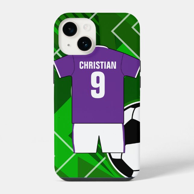 Camisa de Futebol Personalizada Roxa e Branca (Verso)