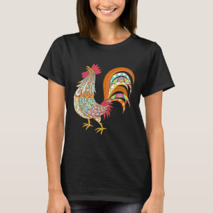 Camisa de Galo Colorido Fazendeiro Agricultura Fra