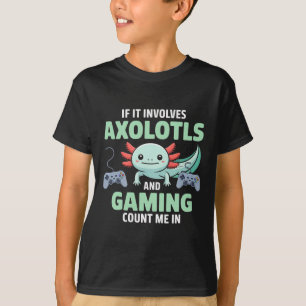 Camisa de Gamer de Axolote Kawaii para Meninos e M