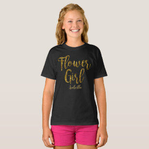Camisa de Garota Flor Personalizada Impressão de
