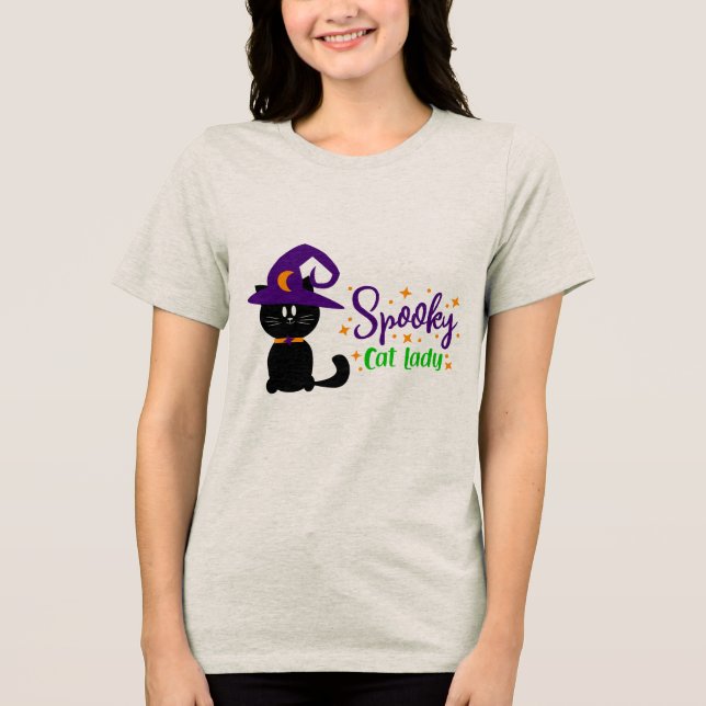 Camisa de Gata Assustadora Senhora Roupa de Hallow (Frente)