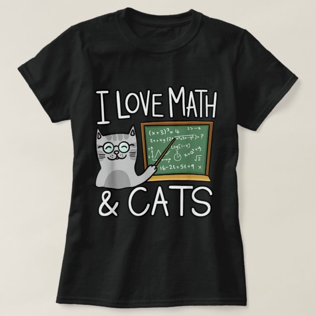 Camisa De Gato, Adoro Matemática E Camisa De Gatos (Frente do Design)