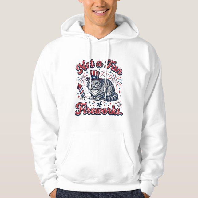 Camisa de Gato Assustado Não é Fã de Fogos de Arti (Frente)