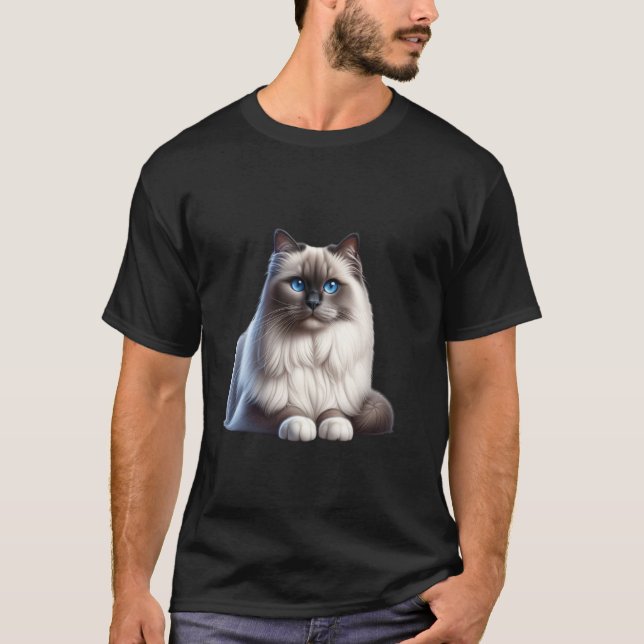 Camisa de Gato Birman Rosto de Gato Adorável Amant (Frente)