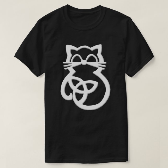 Camisa de Gato Celestial de Trindade Branca (Frente do Design)