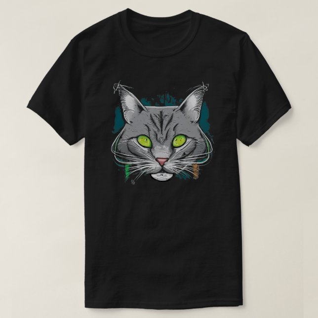 Camisa de Gato Colorida (Frente do Design)