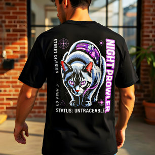 Camisa de Gato Cyberpunk Presente de Tecnologia No