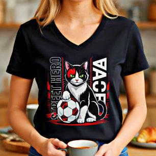 Camisa de Gato de Futebol Herói da Rua Gráfica Leg