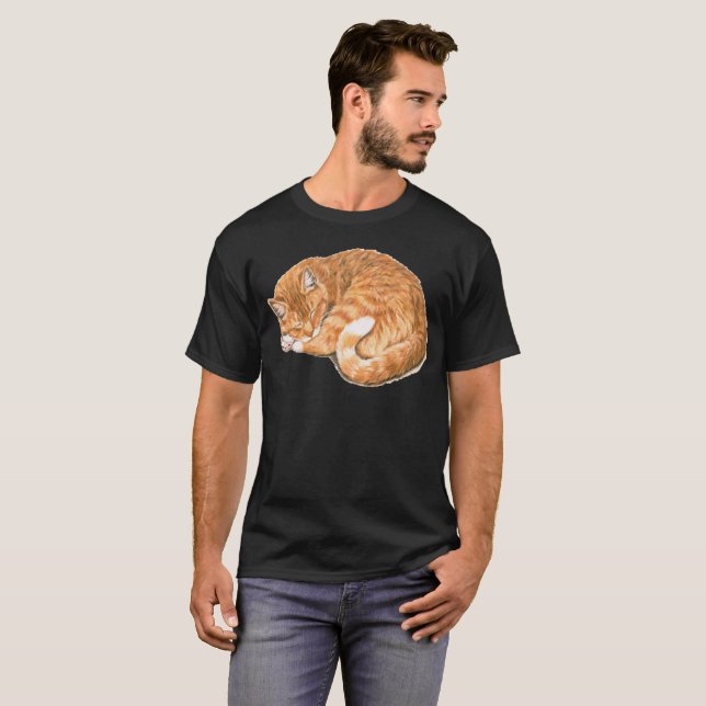 Camisa De Gato De Gato De Laranja-Corte - Presente (Frente Completa)