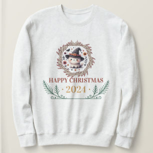 Camisa De Gato De Natal Bonito 2024 - Feriado Fest