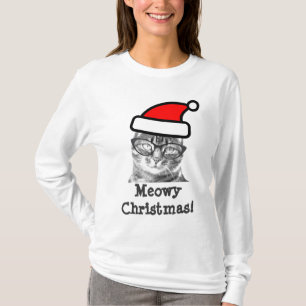 Camisa de gato de Natal gatinho de Papais noeis
