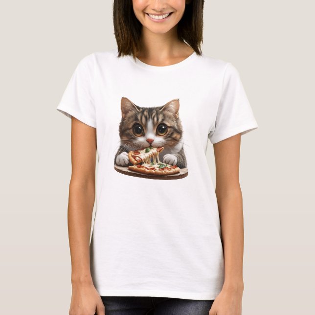 Camisa De Gato De Pizza, Camisa De Gato De Comida (Frente)