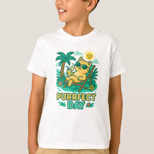 Camisa De Gato Do Dia Do Teto De Praia De Verão