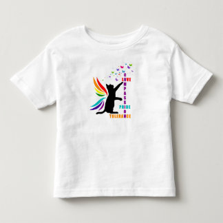 Camisa de Gato e Borboleta Orgulho Arco-Íris para