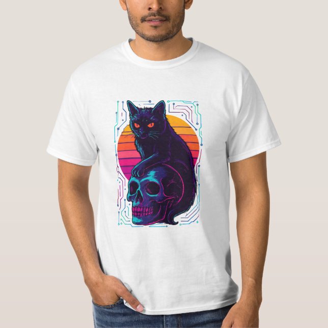 Camisa de gato e crânio - Abstrato (Frente)