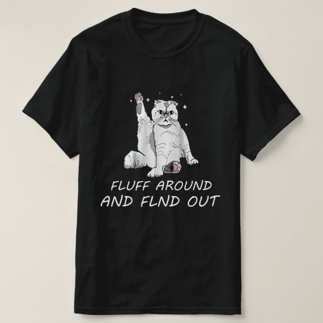 Camisa de Gato Engraçada e Encontrei mulheres (Frente do Design)