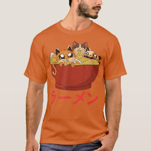 Camisa De Gato Engraçado Kawaii Cat Ramen Japonês