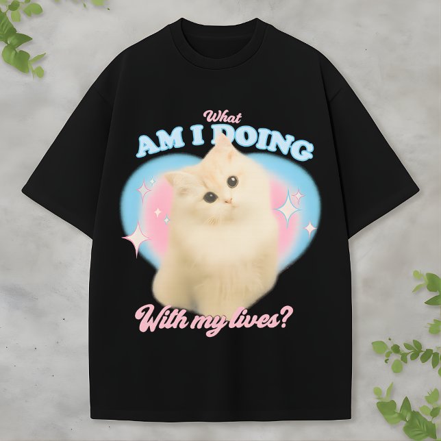 Camisa de Gato Existencial Fofo e Engraçado em Est (Criador carregado)