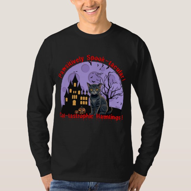 Camisa de Gato Halloween | Suéter de Halloween | Q (Frente)
