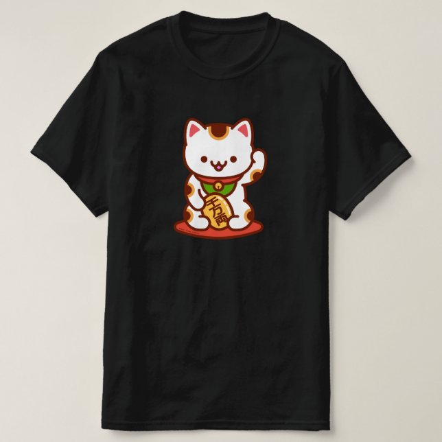 Camisa de Gato Sortudo MANEKI-NEKO - Branco (Frente do Design)