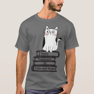 Camisa de Gatos e Livros Facilmente Distraída