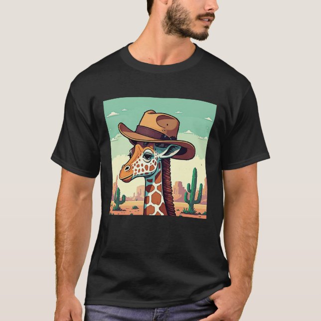 Camisa de Girafa Cowboy Fofa | Girafa  (Frente)