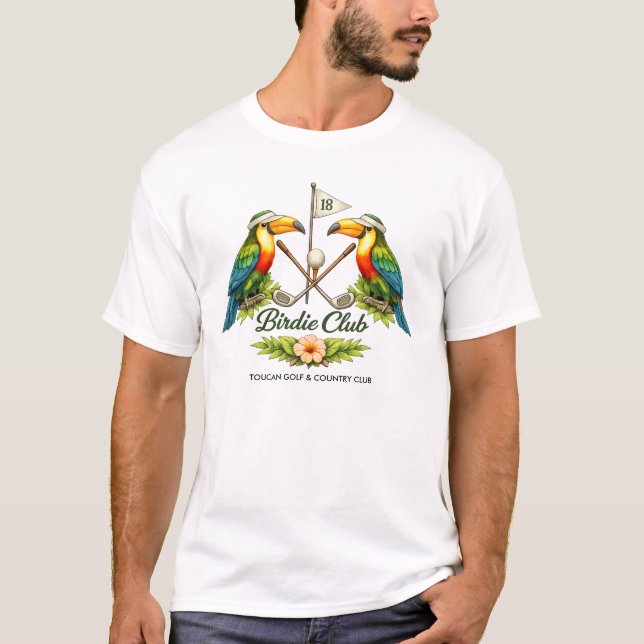Camisa de Golfe Personalizada Vintage Toucan Birdi (Frente)