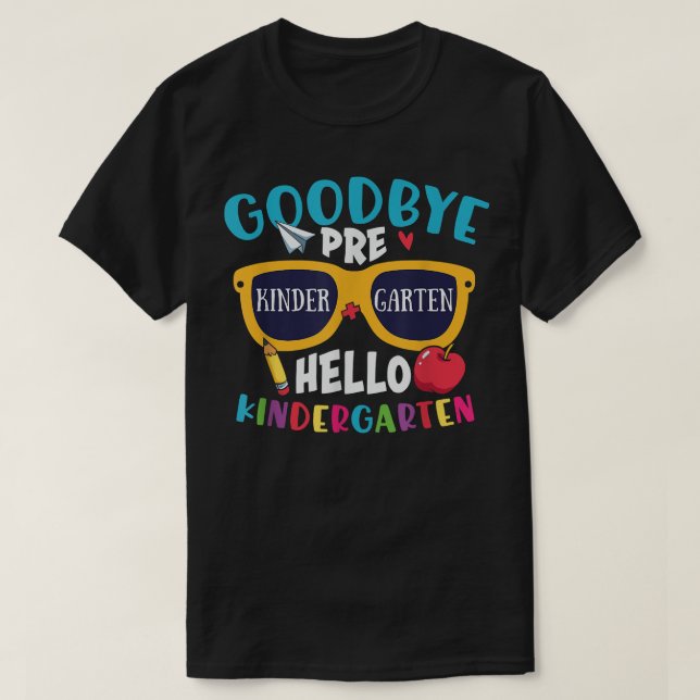 Camisa de Graduação Adeus PreK Hello Jardim de Inf (Frente do Design)