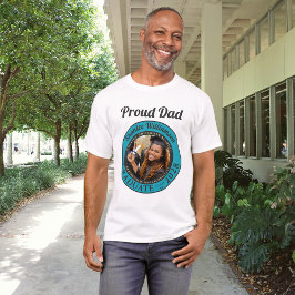 Camisa de Graduação Moderna Foto Turquesa Orgulhos