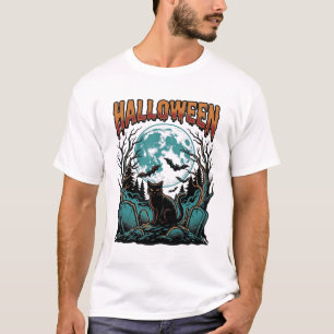 Camisa de Gravura Vintage de Cemitério de Gatos de
