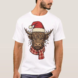 Camisa de Gravura Vintage de Vaca das Terras Altas