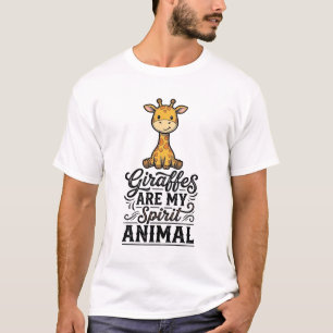 Camisa de gravura vintage do animal espírito Giraf