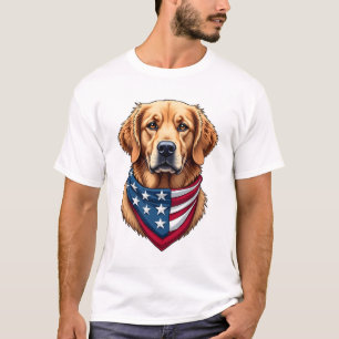 Camisa de Gravura Vintage do Golden Retriever Patr