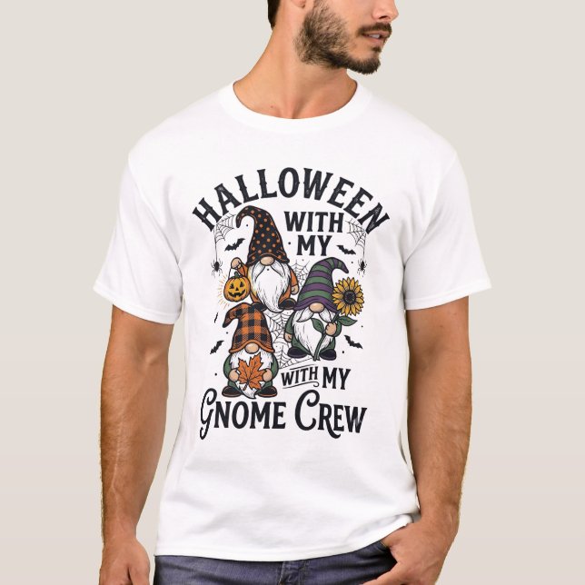 Camisa de Gravura Vintage Equipe Gnome de Hallowee (Frente)