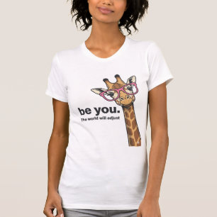 Camisa de Gravura Vintage Girafa Engraçada seja vo