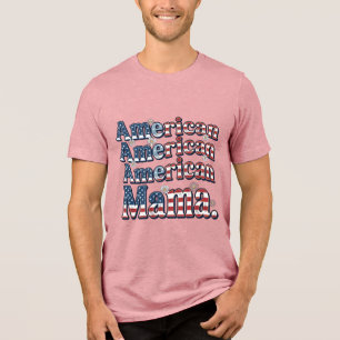 Camisa de Gravura Vintage Patriótica Mama American