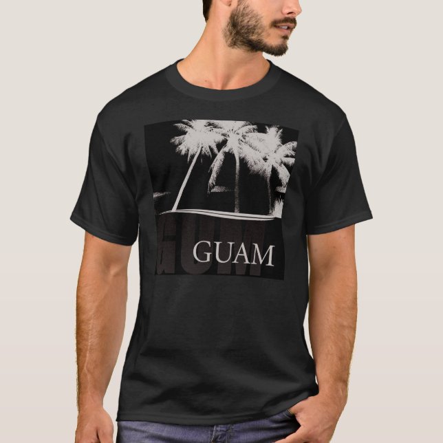 Camisa de Guam no preto (Frente)
