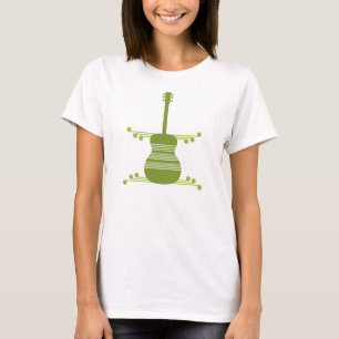 Camisa de guitarra retrô, verde-oliva