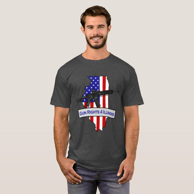 Camisa de GunRights4Illinois Logo'd T (Frente Completa)