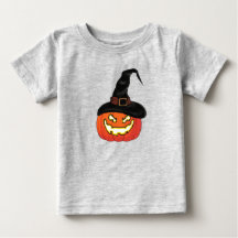 Camisa de Halloween Abóbora com Chapéu de Bruxa