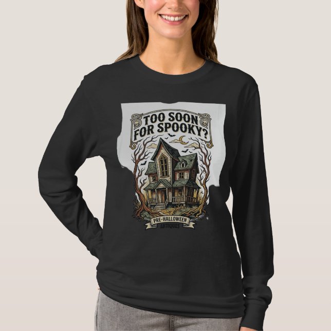 Camisa de Halloween Antiga com Desenho de Casa Ass (Frente)