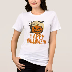 Camisa de Halloween Árvore Sinistra & Abóbora