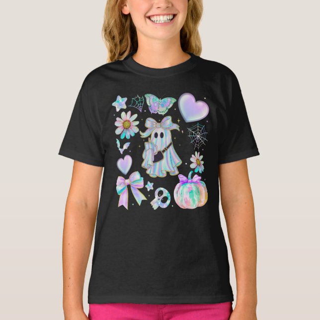 Camisa de Halloween com efeito tie dye iridescente (Frente)