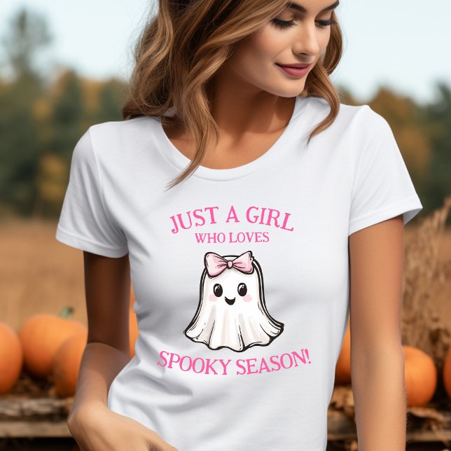 Camisa de Halloween da Temporada Assustadora Fanta (Just a Girl Who Loves Spooky Season Cute Ghost Halloween Shirt)
