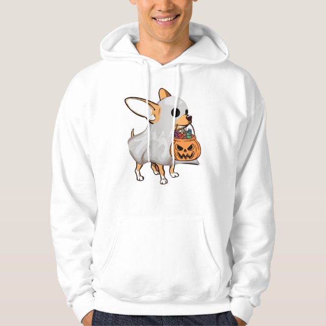 Camisa de Halloween de Abóbora Fantasma de Chihuah (Frente)