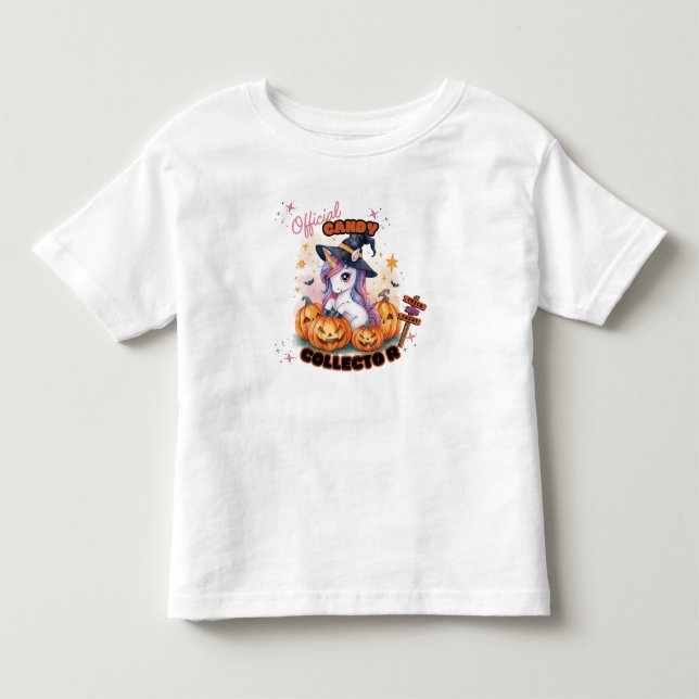 Camisa de Halloween de Abóbora Unicórnio Rosa Pers (Frente)