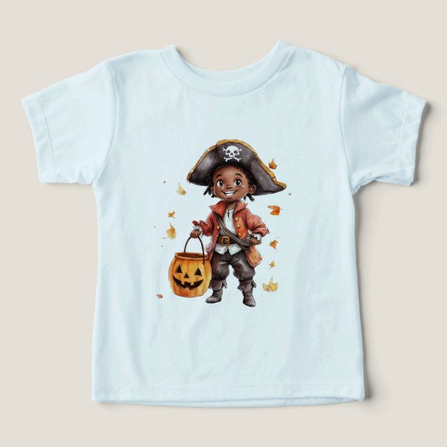 Camisa de Halloween de bebê unisex, camisa pirata  (Design frontal)